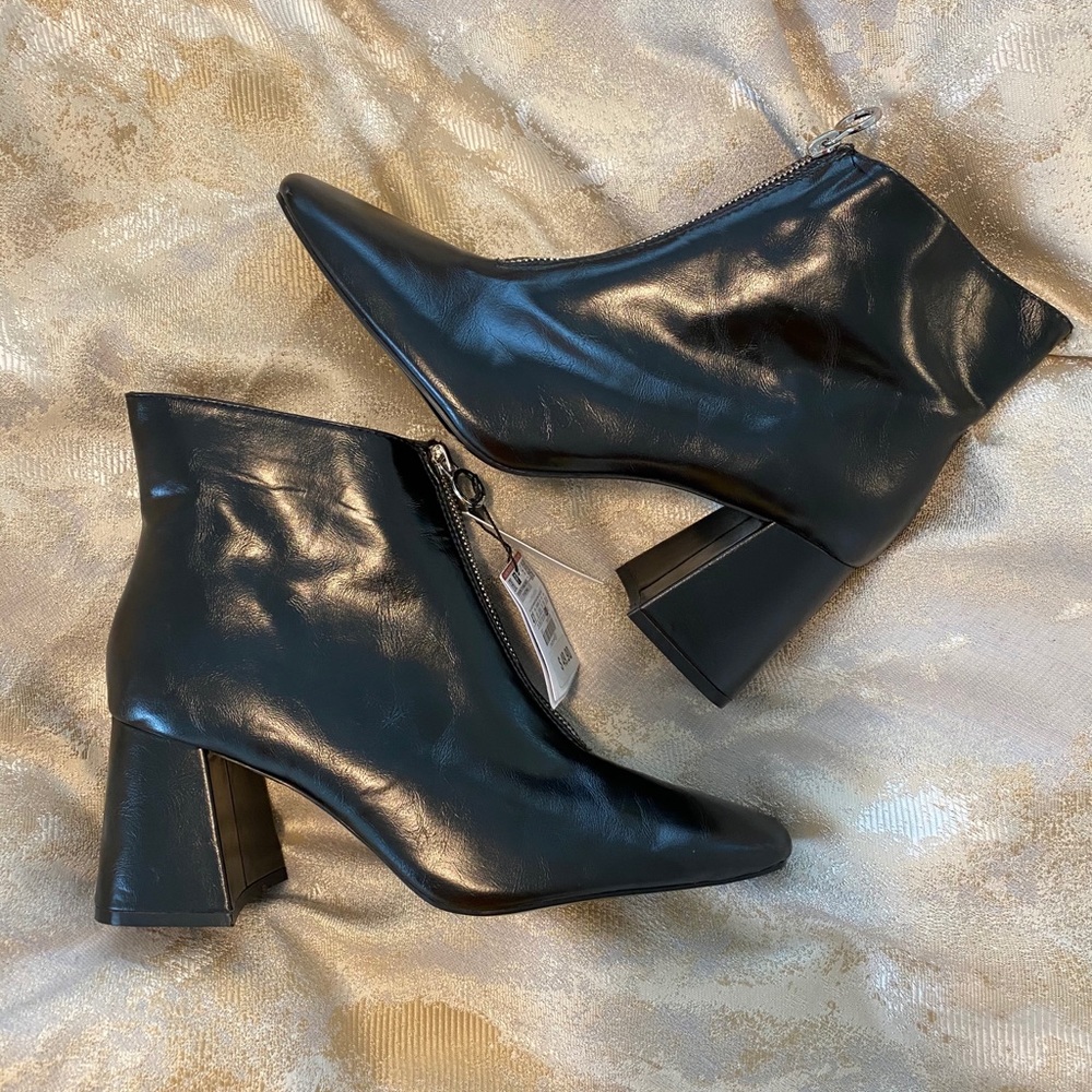 NWT Black Zara ankle boots size 10. Euro size 41